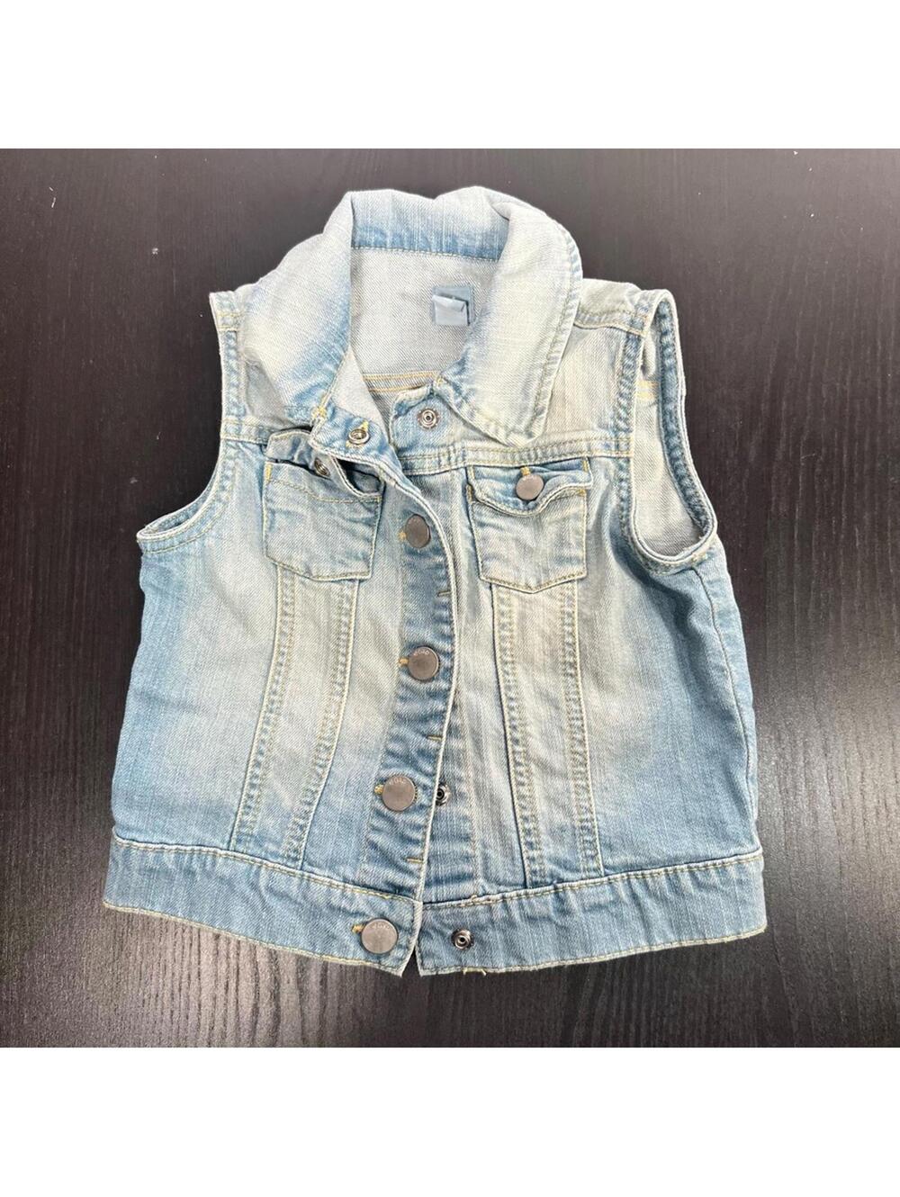 GAP Blue Jean Jacket Sleeveless Light-Washed